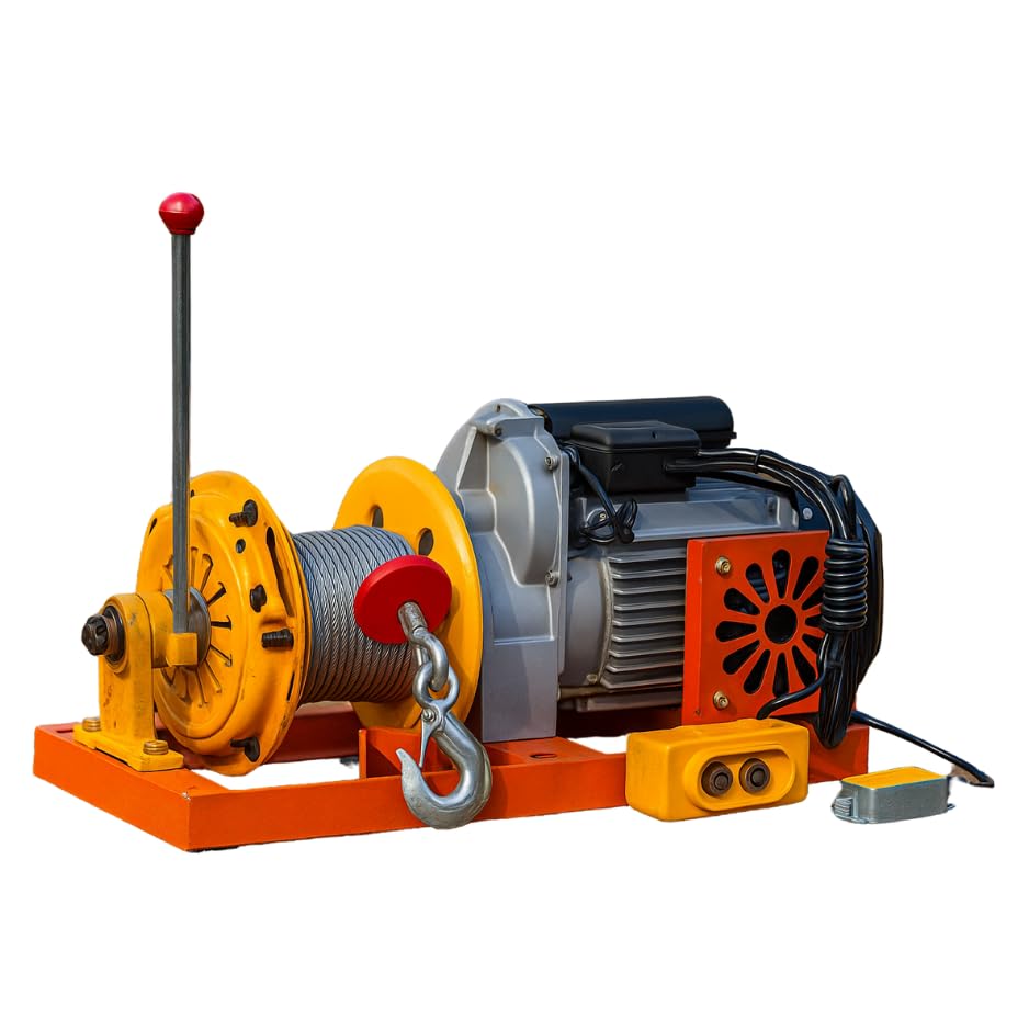 IND Material Lifting Hoist Electric | Single Phase 3 HP Pure Copper Motor | 7 mm Wire Rope | 100 Feet Wire Length | Construction Material Lifting Machine-image-26