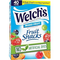 1 of Welch's Fruit Snacks - Mixed Fruit Box - Kids Snacks - 0.8 Oz - 40 Pack | Bulk Box, Made with Whole Fruit, Gluten-Free Snack Packs for Kids and Adults, No Artificial Dyes