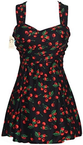 HENGJIA Women's Elegant Crossover One Piece Swimdress Skirted Bottom Swimsuit (FBA)