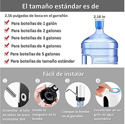 Water Bottle Dispenser 5 Gallon, Water Bottle Pump for Universal 5 Gallon Bottle, Upgraded Portable USB Charging Automatic Electric Drinking Water Pump for Home, Office, Outdoor