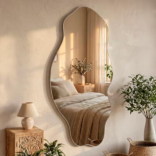 Marctani Espejo Irregular con Bordes Pulidos, Espejo Pared Moderno para Baño o Salón - Espejo Recibidor Estilo Minimalista - Espejos Decorativos de Pared Elegantes.