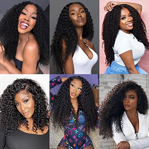 Graww Deep Wave Clip In Hair Extensions For Black Women 8Pcs 18Clips Brazilian Remy Hair Curly Real Human Hair Extensions 120G/Set Thick To Ends Double Lace Weft Natural Black (20 Inch, Natural Black) #TOP6