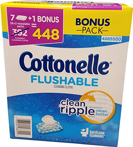 Cottonelle Flushable Cloths Clean Ripple, 448 Count