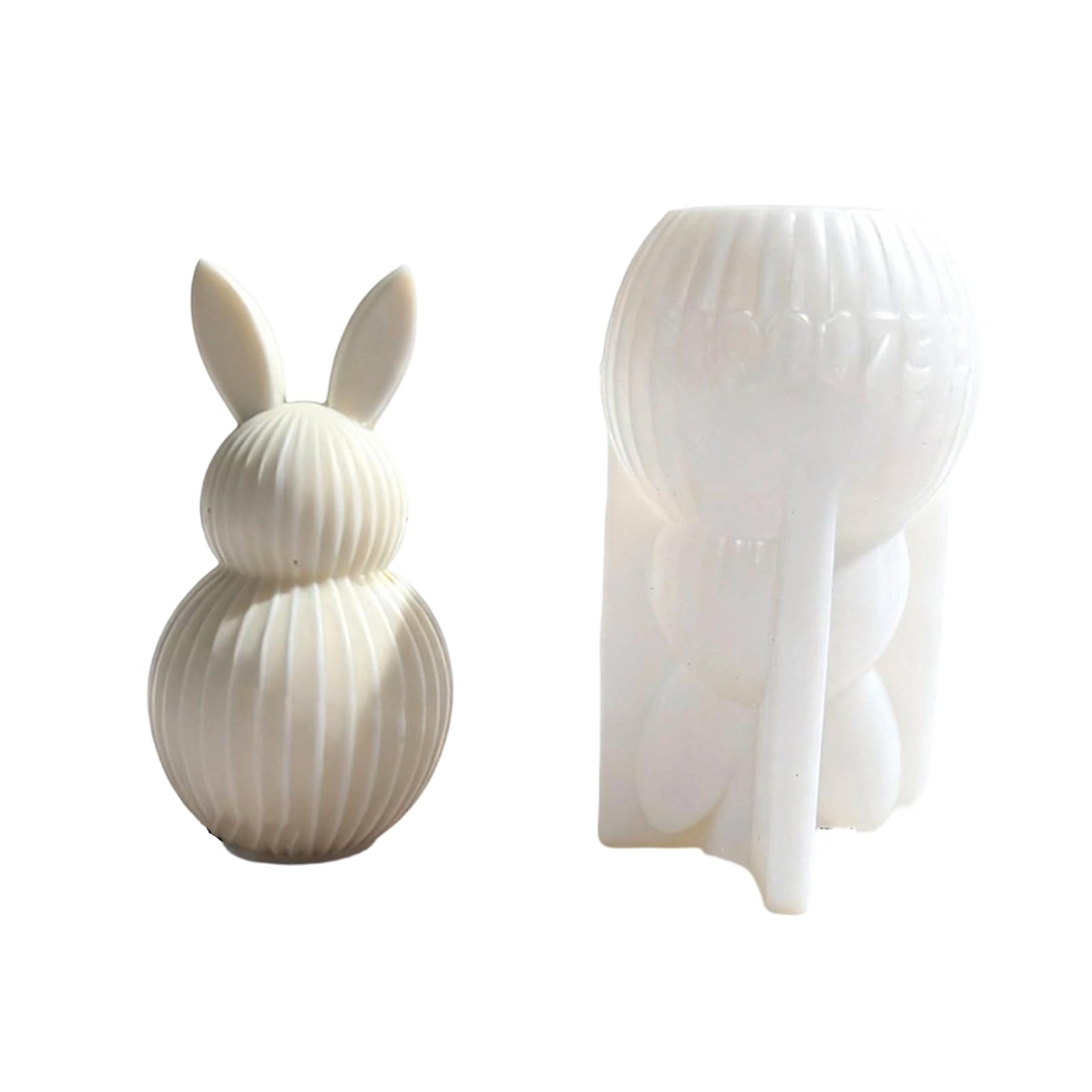 YTtkku Food Grade Silicone for Easter with Striped Rabbits Pattern Sturdy and Safe for Craft Home Decoration Easters Rabbits