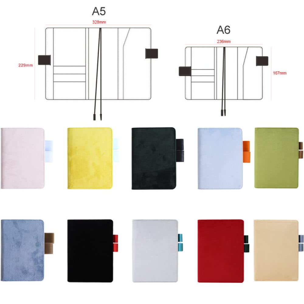 Reise-Notizblock, A5 A6 Planer Buchumschlag Stoff Kunst Schüler Tagebuch Schule Schreibwaren, rot, A6