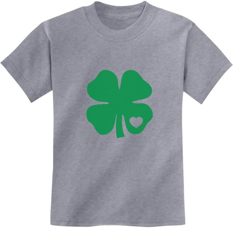 Tstars Green Clover Heart St. Patrick's Irish Cute Shamrock Kids T-Shirt