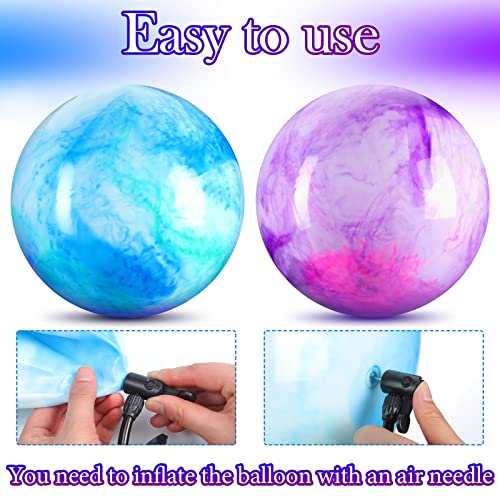 4 bolas hinchables marmoleadas de 15 pulgadas de gran tamaño, bola inflable de PVC colorido para la playa, juguete sensorial para mascotas adultas, juegos de piscina al aire libre, suministros 3