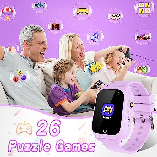 Phyulls Kids Smart Watch Gifts For Girls Age 5-12, 26 Games Hd Touchscreen Kids Watches With Video Alarm Camera Music Flashlight 12/24 Hr Educational Toys Birthday Gift For Girls Ages 6 7 8 9 10 #TOP3
