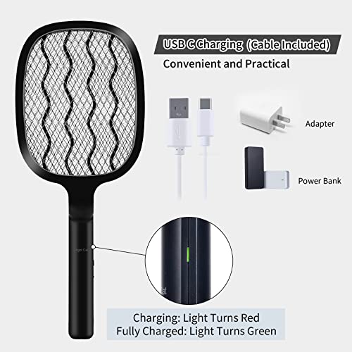 Night Cat Elektrische Vliegen Insecten 3000V Oplaadbare Zapper Moordenaar Racket Mug Swatter Killer USB C Oplaadbaar - Image 5