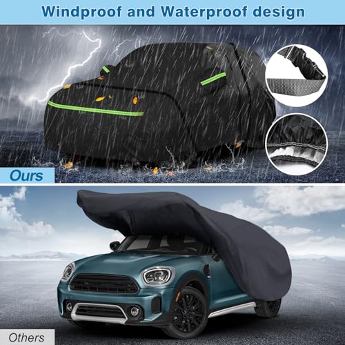 Image of Full Car Covers for 2014-2025 Mini Cooper /Cooper S /Hardtop /Clubman /Countryman 4 Door, Car Cover Waterproof Heavy Duty All-Weather Protection with Door Zipper & Storage Bag