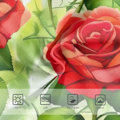 Vivid Red Roses Green Leaves Girls Underwear Toddler 2t Cotton Girl Panties Cute Print Briefs Undies Kids3