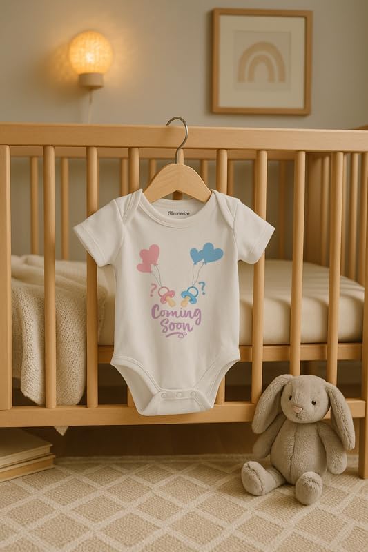 Baby Girls Boys Coming Soon Cute Onesie Newborn White Announce Pregnancy Surprise Bodysuit 0-3 Months - Image 3
