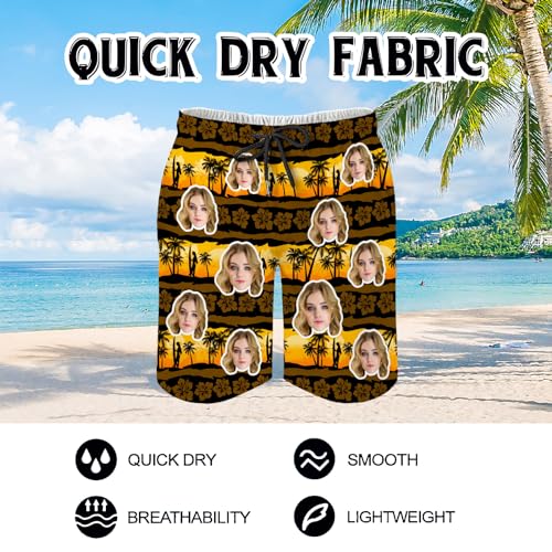 Custom Mens Swim Trunks Personalized Funny Face Swim Shorts Customized Photo Beach Board Shorts Gift for Men4