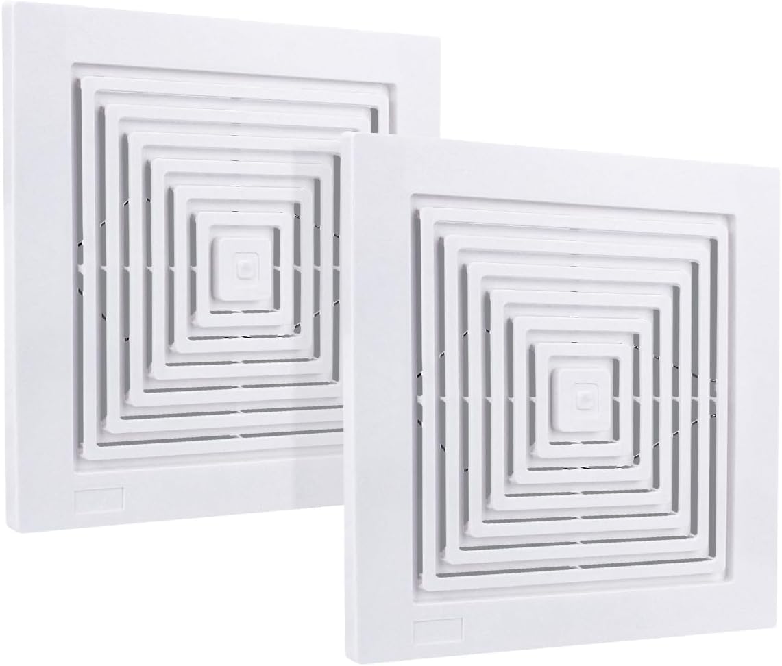 2-Pack BP46 BP90 Bathroom Ceiling Fan Grille with Springs Replacement Parts for Br-oan Nu-tone Square Ceiling or Wall-Mount Exhaust Fan Cover Models 663, 670, 671, 675, 688, 689
