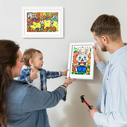 Immerrot 4 Pack Kids Art Frames 8.5X11 Inch Kids Artwork Frame Changeable For Picture Display, Children School Drawing Projects Storage, Horizontally & Vertically Wall Hanging, Front Opening, White #TOP6