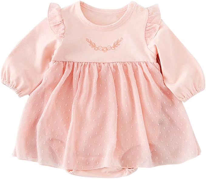 Amazon Co Jp Baby Nest ベビー服 長袖 ワンピース ドレス ロンパース パジャマ 赤ちゃん 新生児 女の子 北欧風 花柄 ルームウェア 可愛い 綿 柔らかい 服 ファッション小物