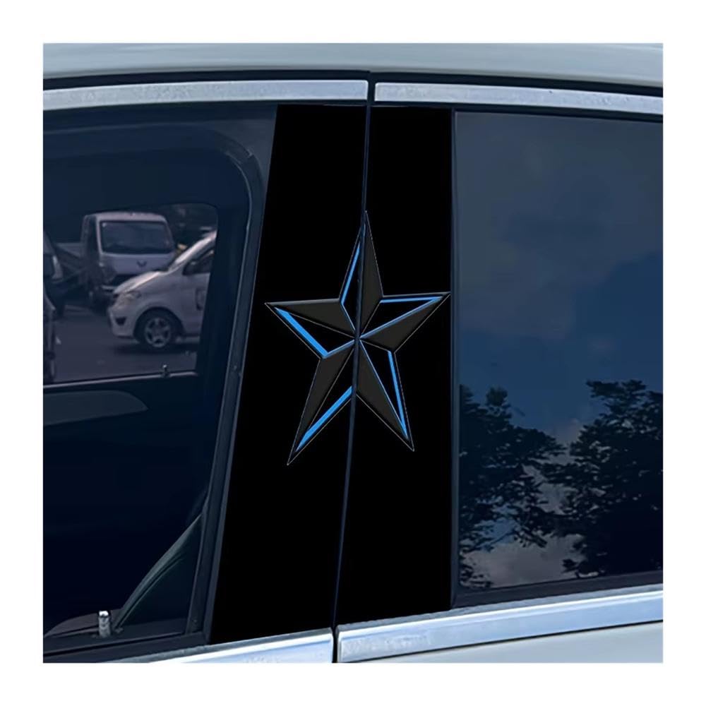 Bertdcx One Color Star Car Adhesive Waterproof Vinyl B Post Protective Stickers Auto Parts