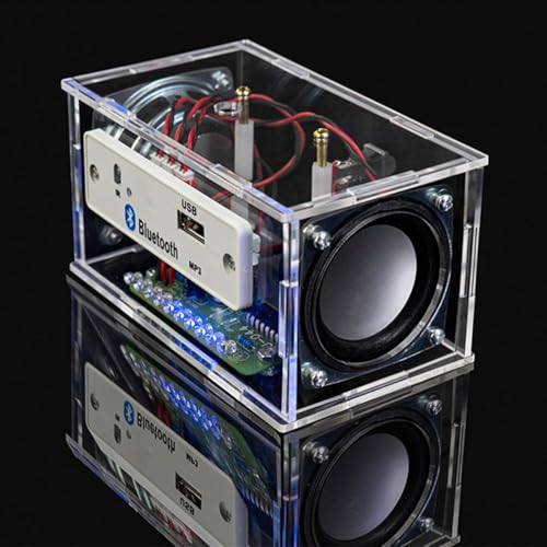 POFET DIY-Lautsprecher-Kit Löt-Übungs-Kits Elektronik-Kit Fernbedienung verfügbar Bluetooth/USB-Unterstützung mit 3W+3W Stereo-Verstärker