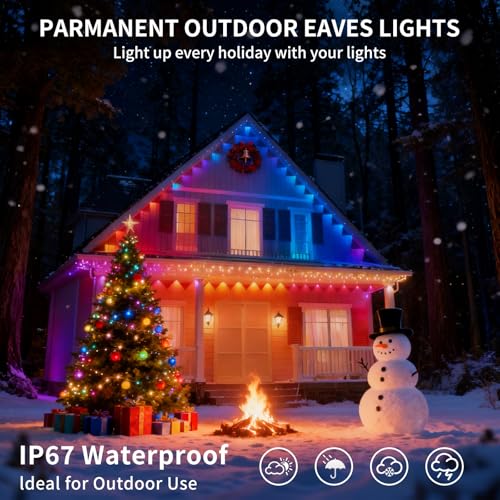 Luces exteriores permanentes 30M 60 LED RGBIC miniatura 3