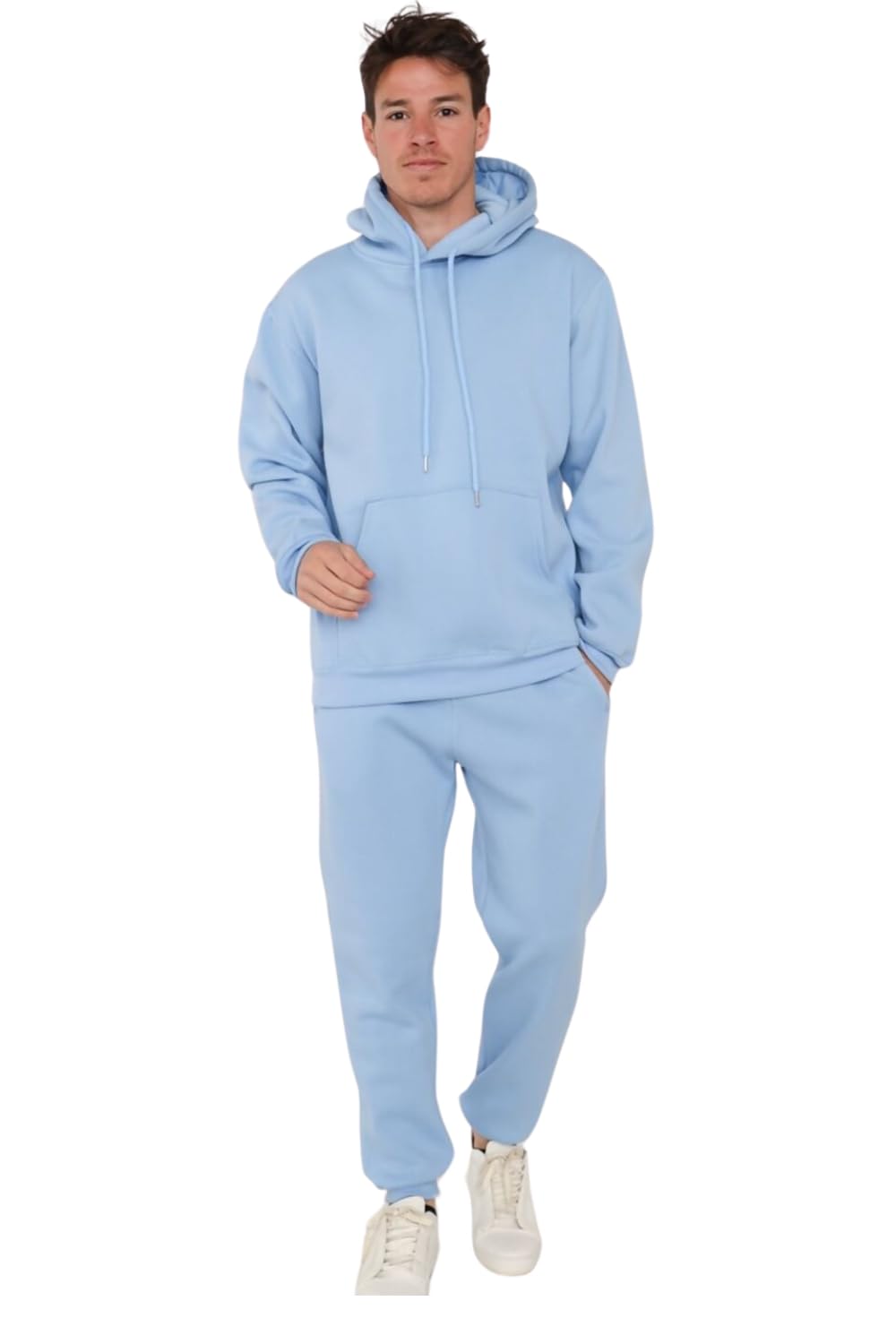 Aarhon Men's Sky Blue Contrast Cord Tracksuit Boys Fleece Jogging Bottom Tracksuits Sizes S - Xxl (Uk, Alpha, M, Regular, Regular, )
