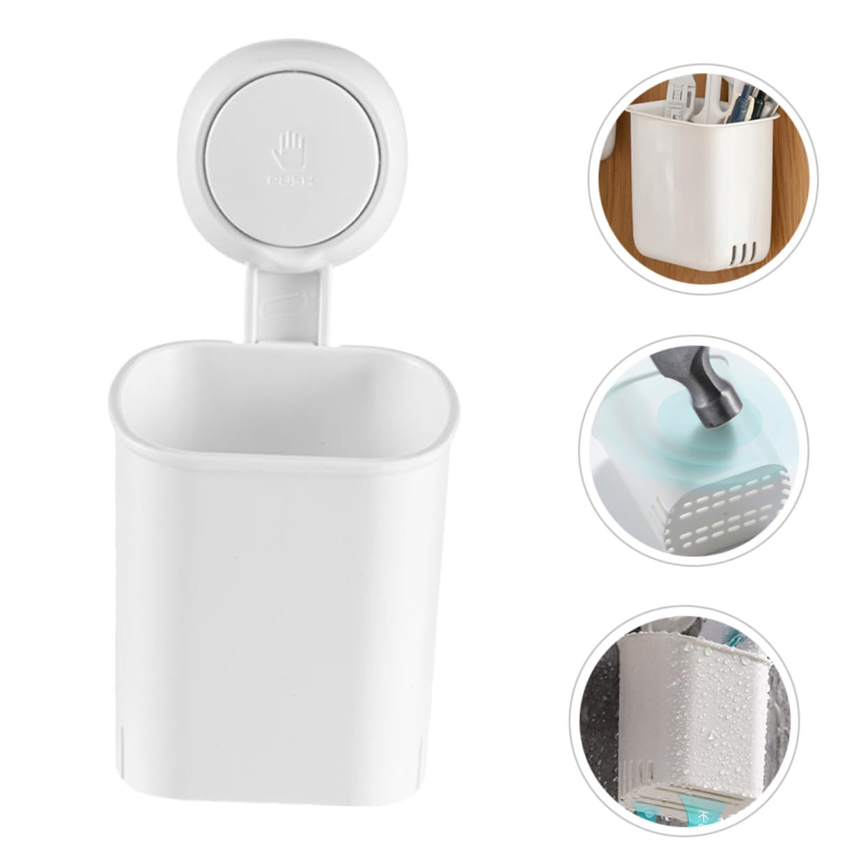 POPETPOP 2 Pezzi Portaspazzolino da Bagno con Ventosa Murale Igienico per Spazzolini e Rasoio Facile Installazione e Adatto per Spazzolini Elettrici