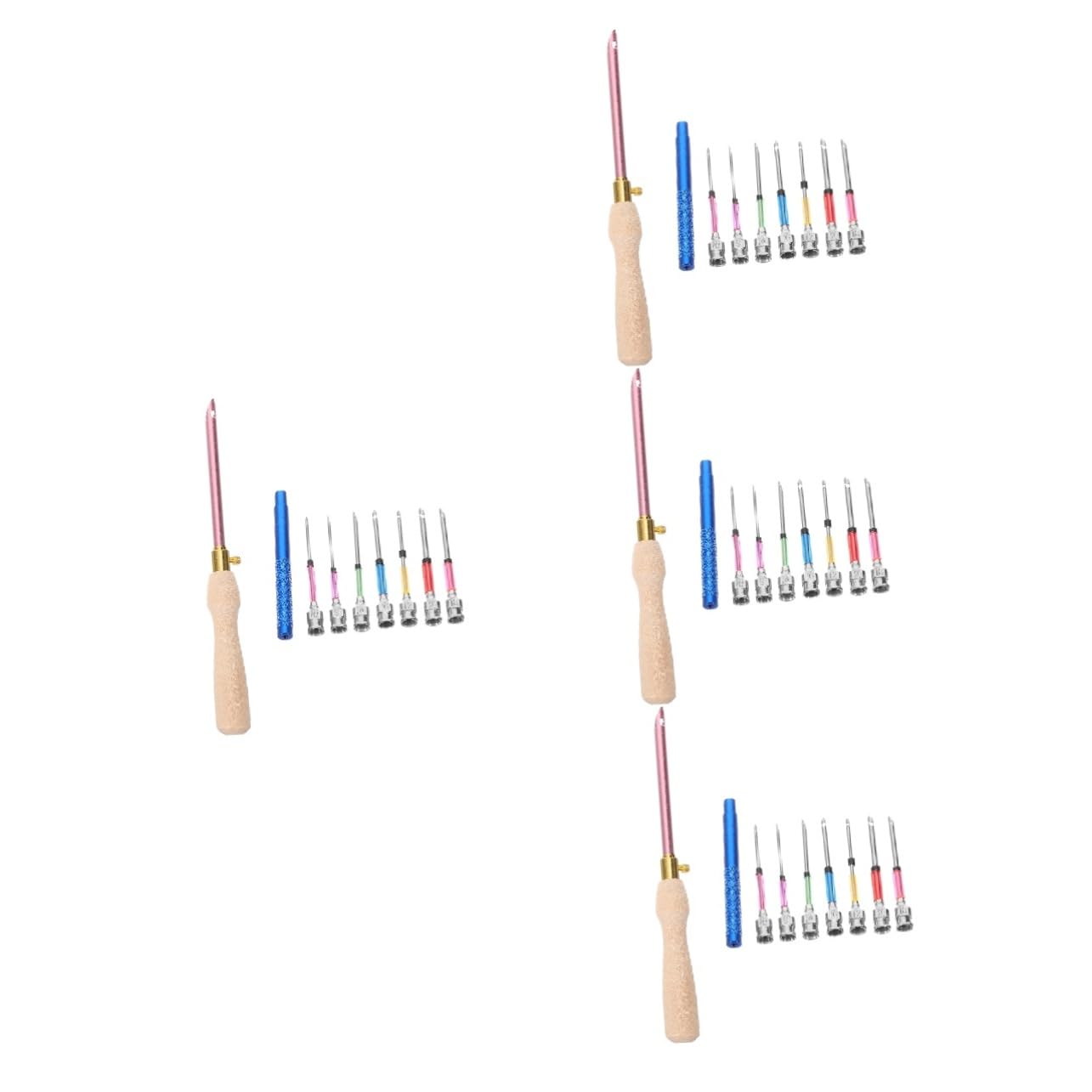 Ipetboom 4 Sets DIY Embroidery Needles Punch Needle Kit for Clothing Pillow Curtain Insoles Towel