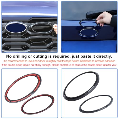 Image of Car Front Rear Emblems Ring Trim Cover Compatible with Subaru Crosstrek 2024 2025 Rear Trunk Tailgate Emblem Badge Logo Cover Front Hood Grille Circle Ring Center Logo Decorative Cover ABS Accessories