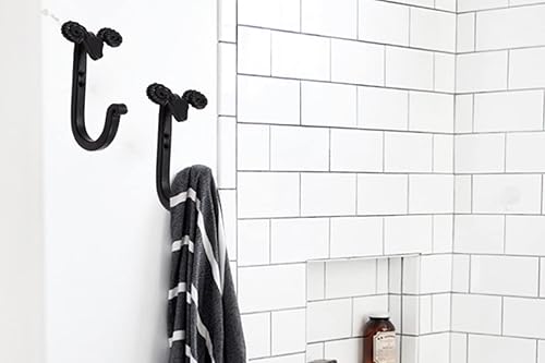 Miniatura 6 de The Metal Magician Ganchos de hierro con cabeza de oveja para montaje en pared, juego de 3 toalleros resistentes para colgar sombreros, abrigos,