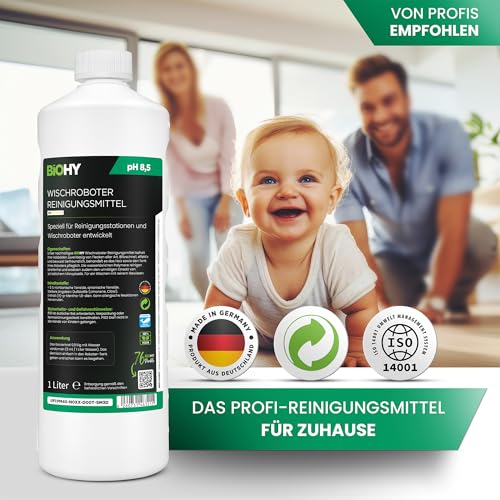 BiOHY Wischroboter Reiniger für Station mit Frischeduft (1L) | Bodenreiniger Wischroboter & Reinigungsmittel für Saugwischer und Saugroboter Konzentrat für Parkett, Fliesen & Hartböden 5