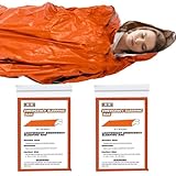 ANLOKE Emergency Sleeping Bags (2-Pack) Survival Sleeping Bag - Portable Thermal Sleeping Bags Bivy Sack, Mylar Emergency Blanket Survival Gear