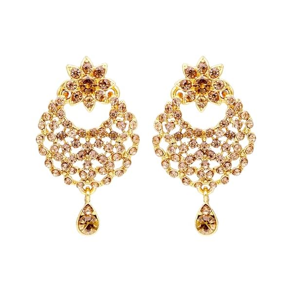 NATTY Gold Finish Feshion Necklace with Earrings for Women - Jewellery Set for Party, Wedding, Engagement - Image 3