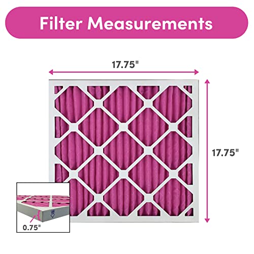 Image of 18x18x1 Air Filter by Colorfil | Color Changing Filters for Cat and Dog Odor | MERV 8 Furnace AC Filter for Pet Hair and Dust | 17.75 inchx17.75 inchx0.75 inch Exact Size | Pack of 6