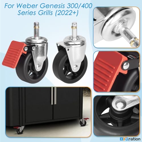 Image of 64413 64412 Grill Wheels for Weber Genesis 300 /400 Series Grills (2022+)