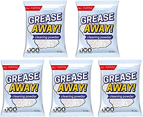 Nettoyant en poudre Grease Away, poudre de nettoyage multifonctionnelle, détergent pour évier de cuisine à domicile, nettoyant à graisse de cuisine multi-usage pour détachage (5PCS) Cover
