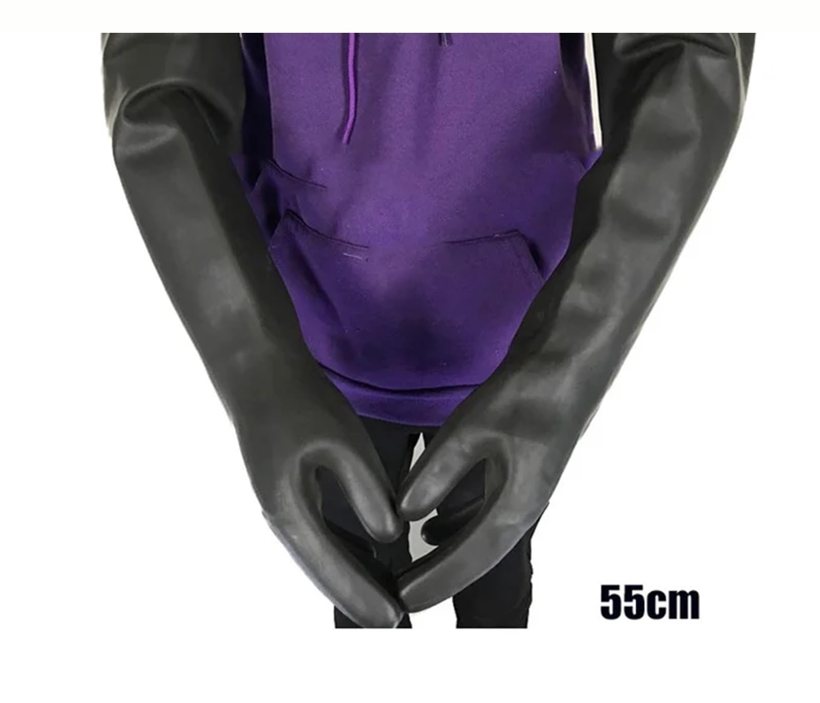 3 pares de guantes impermeables de 35/45/55 cm de largo, guantes de seguridad de trabajo de goma resistentes a productos químicos, guantes de látex protectores industriales(3 pairs 55cm)