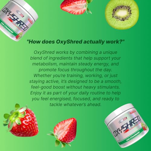 Image of EHP Labs OxyShred Pre Workout Powder - Kiwi Strawberry, 33 Servings