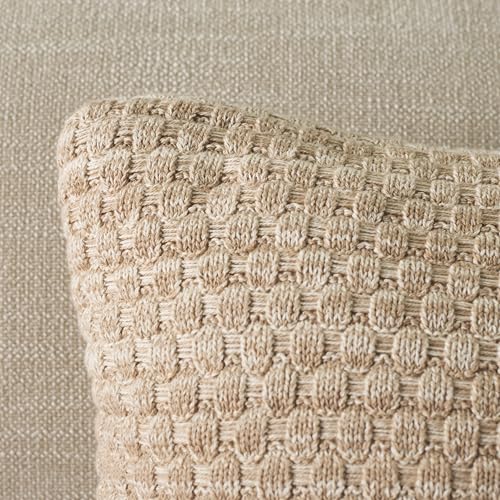 Almohada de algodón 45.7 cm x 45.7 cm tradicional beige miniatura 4