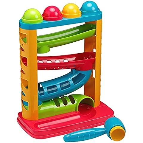 Tippi Pound a Ball Racer - Ball Drop Toy For 1 Year Old Boys - Hammer & 4 Play Balls - Baby Toys 12 Months Plus - 1 Year Old Boy Toys Cover