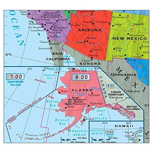 Superior Mapping Company United States of America Poster Size Wall Map 40 x 28 with USA Cities & Star Poster Board Letters Stickers