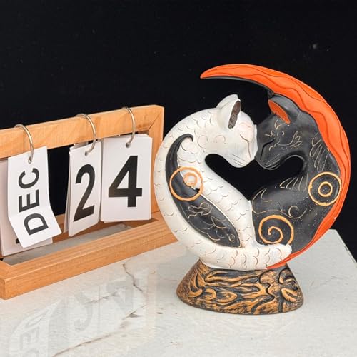 Figura Decorativa Gato Yin Yang Blanco y Negro miniatura 4