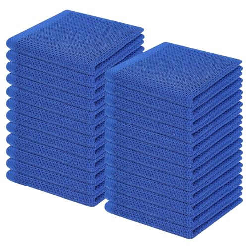 Image of Homaxy 100% Cotton Waffle Weave Kitchen Dish Cloths, Ultra Soft Absorbent Quick Drying Dish Towels, 12 x 12 Inches, 24-Pack, Blueberry