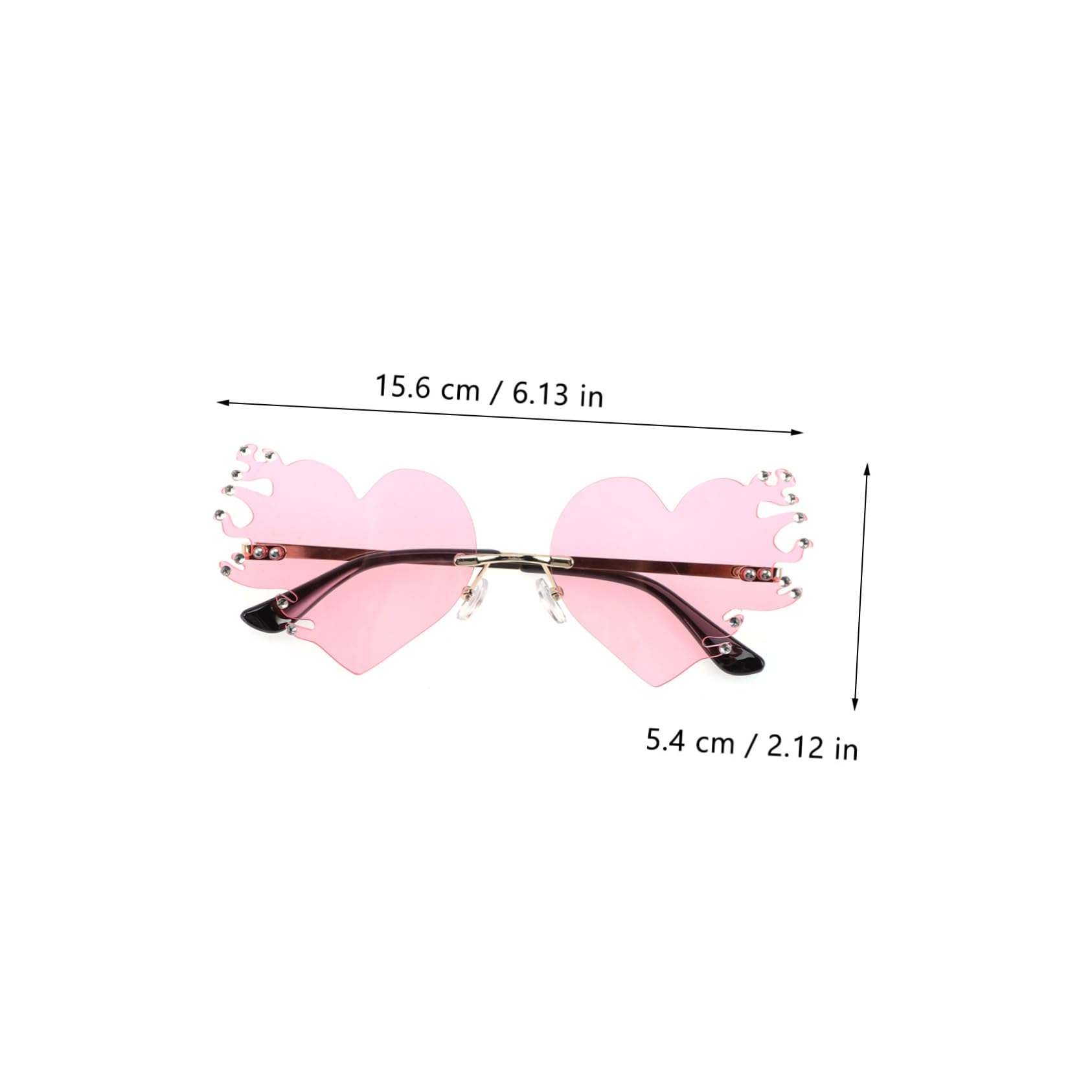 GALPADA 4 Pz Occhiali Da Sole a Occhiali Da Festa Per Festival Occhiali Alla Moda Occhiali Da Sole Da Donna Arredamento Per Il Trucco Occhiali Da Sole a Cuore Da Donna Rosa Metallo