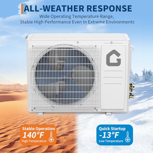 Image of Energy-Efficient 24,000 BTU Mini Split Central Air Conditioner & Heater - 19 SEER, 230V Ductless Inverter, WiFi & Alexa Compatible, Quiet Cooling /Heating for up to 1,500 Sq.Ft, Remote Control,