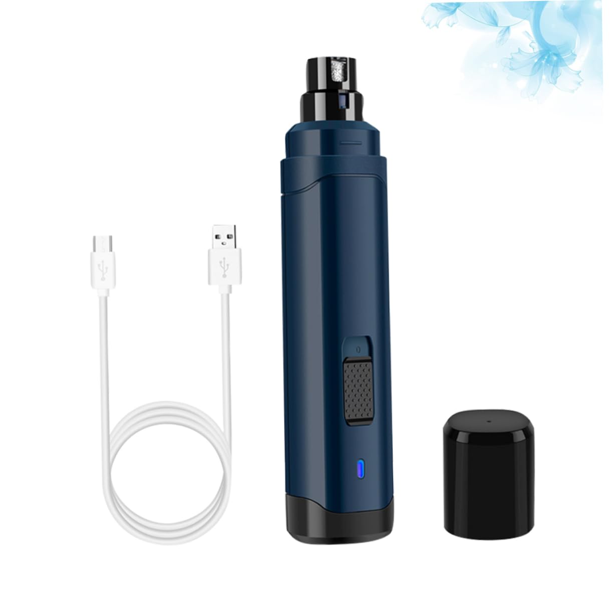 BESPORTBLE Lima Unghie Elettrica per Cani e Gatti USB Rotazione | Abs Blu Navy, Controllo Pratico e Presa Semplice, Formato Piccolo e Grazioso