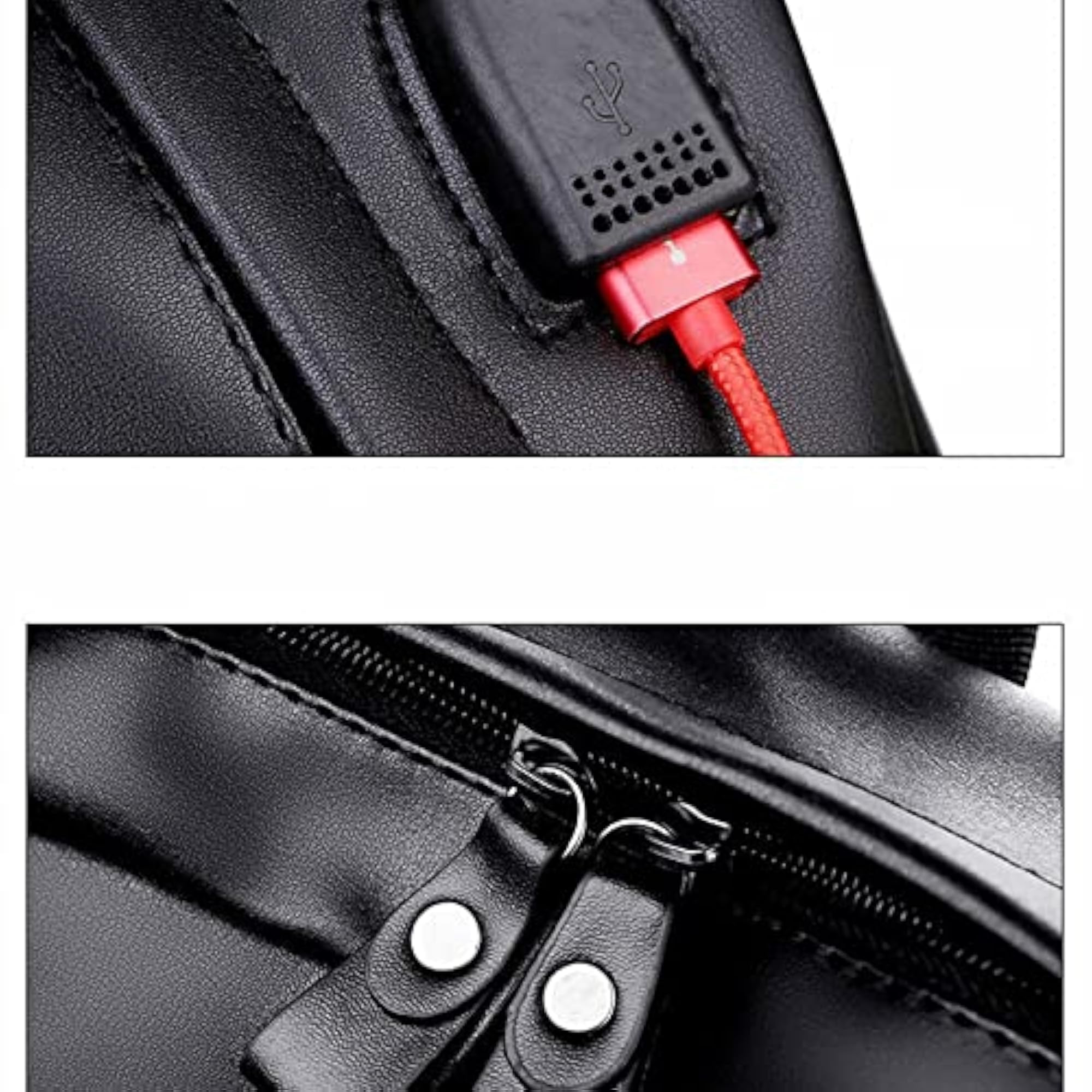 Men's Waterproof Leather School Backpack