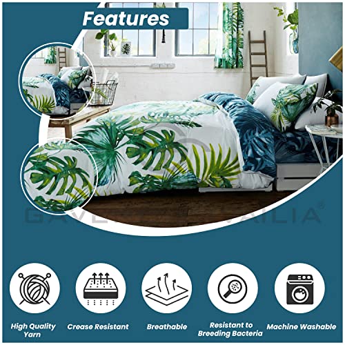 GC GAVENO CAVAILIA Tropical Leaf Duvet Covers Double, Printed Reversible Bedding Set, Ultra Soft Comforter Bed Set, Multi - Image 3