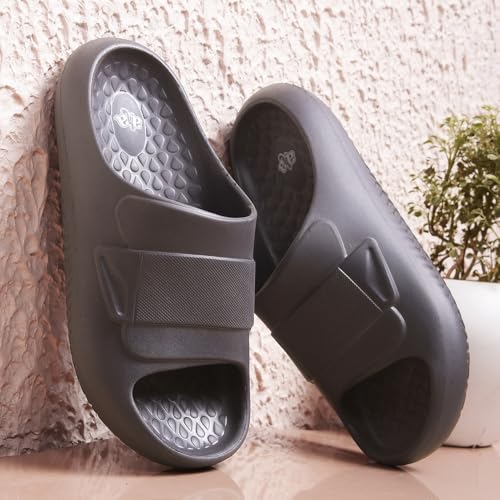 Image of Liberty A-HA DREAMWALKM Casual Slider For Men - Black, Grey, Dark Grey & Khaki | Slip-on /Flip Flops - Durable and Lightweight | Comfortable and Soft Outsole for Everyday Wear - Stylish Footwear
