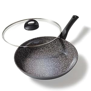 Stoneline Ceramic Frying Pan 28 cm Ceramic Coating with Glass Lid Suitable for Induction Cookers Aluminium Anthracite