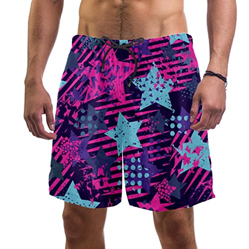 Maillots de bain shorts de plage homme Yuzheng motif d'étoiles bleu