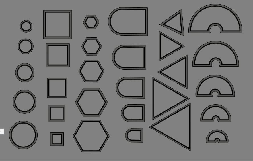 Polymer clay cutters,6 DIFFERENT GEOMETRIC SHAPES clay cutters set | Clay cutting tools | Polmer Clay tools, SET IOF 30...NOTE: colour of the cutters may be different which will not impact their use or quality.-image-15
